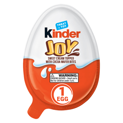 Kinder Joy Egg, Treat Plus Toy, Sweet Creams and Chocolatey Wafers, Individually Wrapped, 0.7 oz