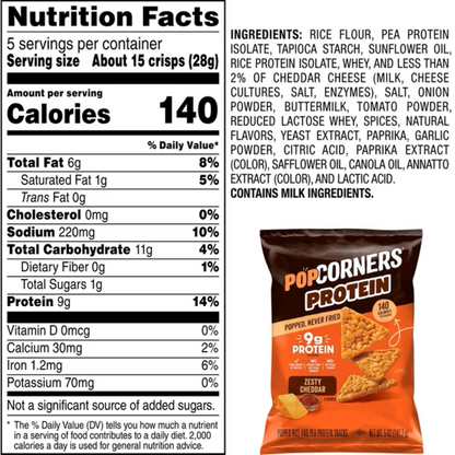 Popcorners Protein Zesty Cheddar 5oz