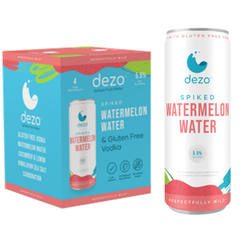 Dezo Spiked Watermelon Water 4pk 12oz (11 Proof)