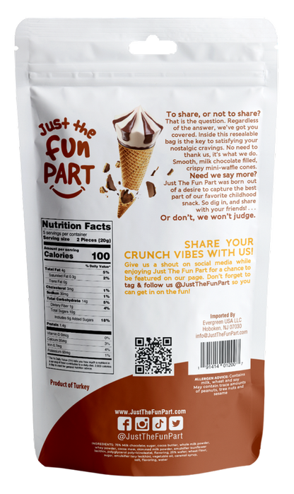Just The Fun Part Bite-Size Milk Chocolate Mini Waffle Cones