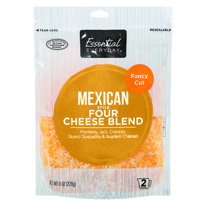 Essential Everyday Shredded Mexican Style Four Cheese Blend 8oz