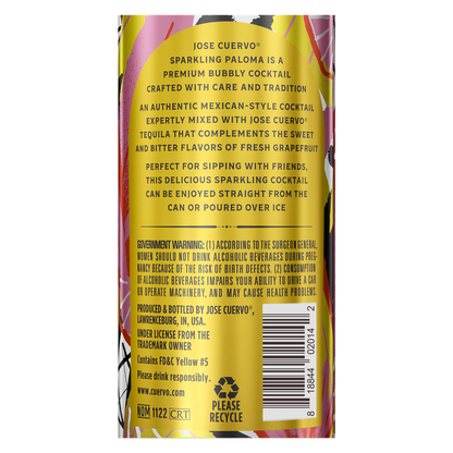 Jose Cuervo Sparkling Margarita Paloma Ready to Drink Cocktail 4 pk 355ml Can 8% ABV