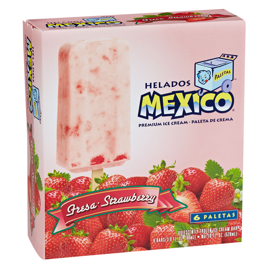 Helados Mexico Strawberry Cream Ice Cream Bar 6ct 18oz