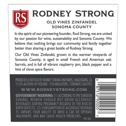 Rodney Strong Est Vineyards Zinfandel 750ml