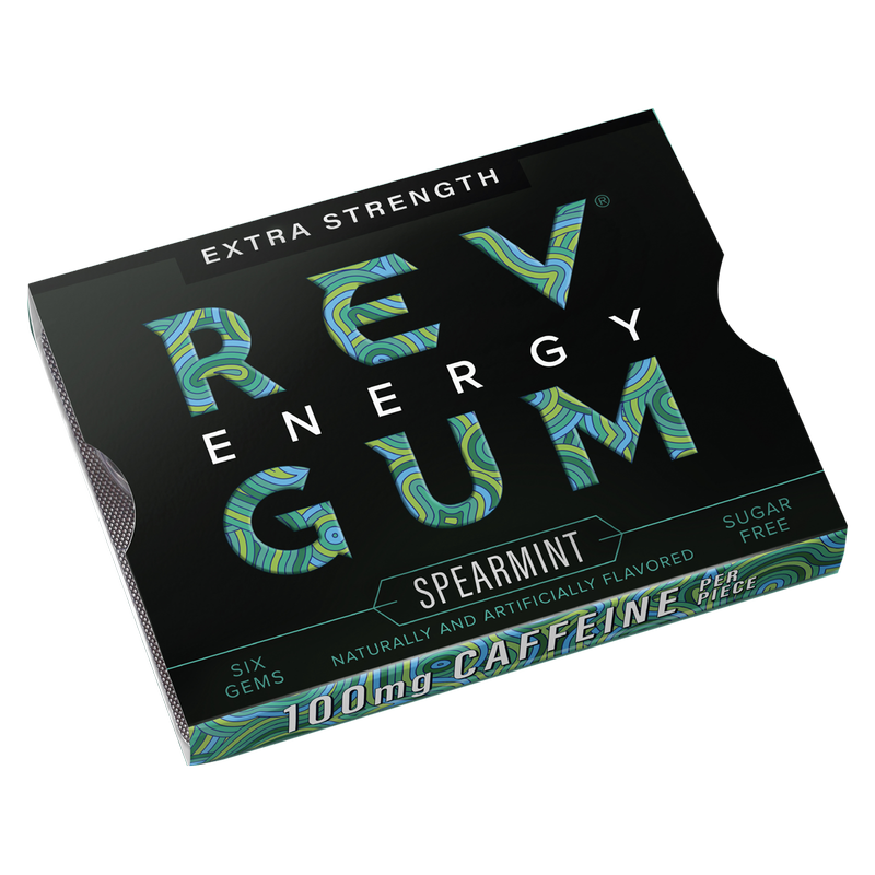 Rev Energy Spearmint Extra Strength Gum 6ct