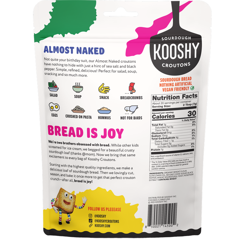 Kooshy Croutons Almost Naked Croutons, 5oz