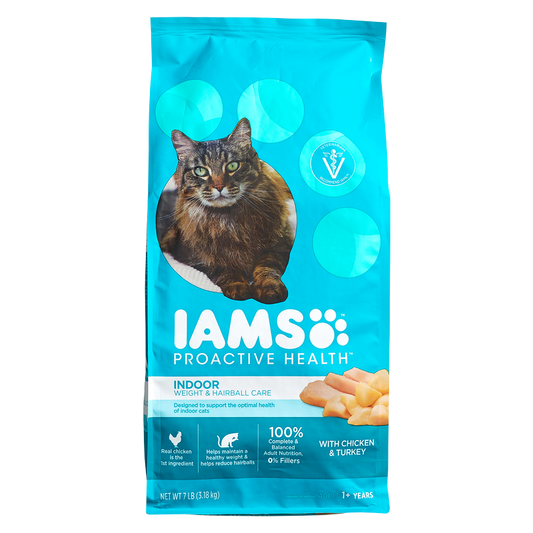 Iams Proactive Health Weight & Hairball Care Chicken & Turkey Dry Cat Food 7lb