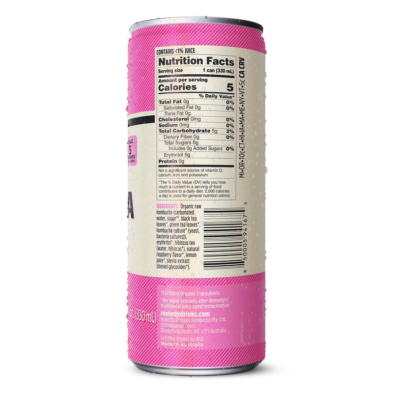 Remedy Raspberry Lemonade Kombucha 11.2oz Can