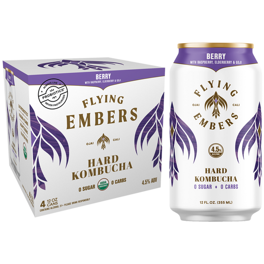 Flying Embers Ancient Berry Hard Kombucha 4pk 12oz Can 4.5% ABV