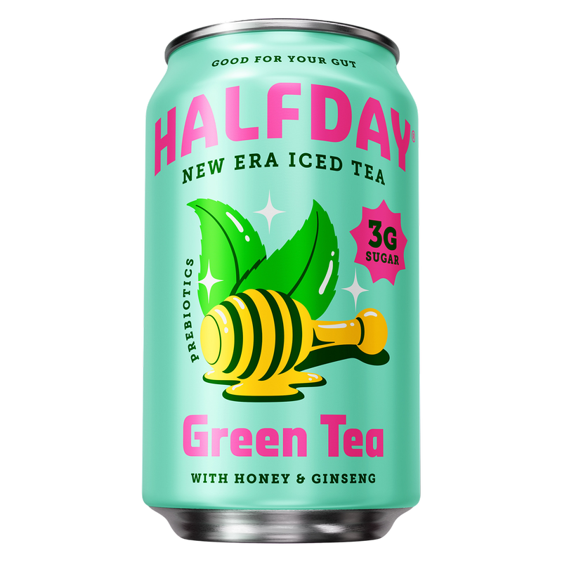 Halfday Prebiotic Green Tea with Honey & Ginseng 12oz Can