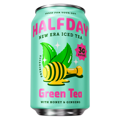 Halfday Prebiotic Green Tea with Honey & Ginseng 12oz Can