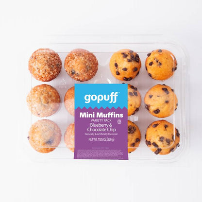 Gopuff Mini Muffins Chocolate Chip & Blueberry - 12 ct
