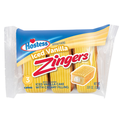 Hostess Iced Vanilla Artificially Flavored Zingers Single Serve 3.81oz