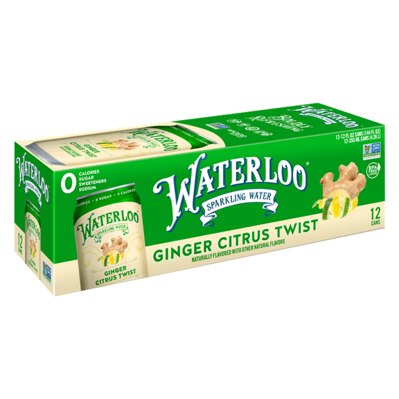 Waterloo Ginger Citrus Twist Sparkling Water 12pk 12oz Can