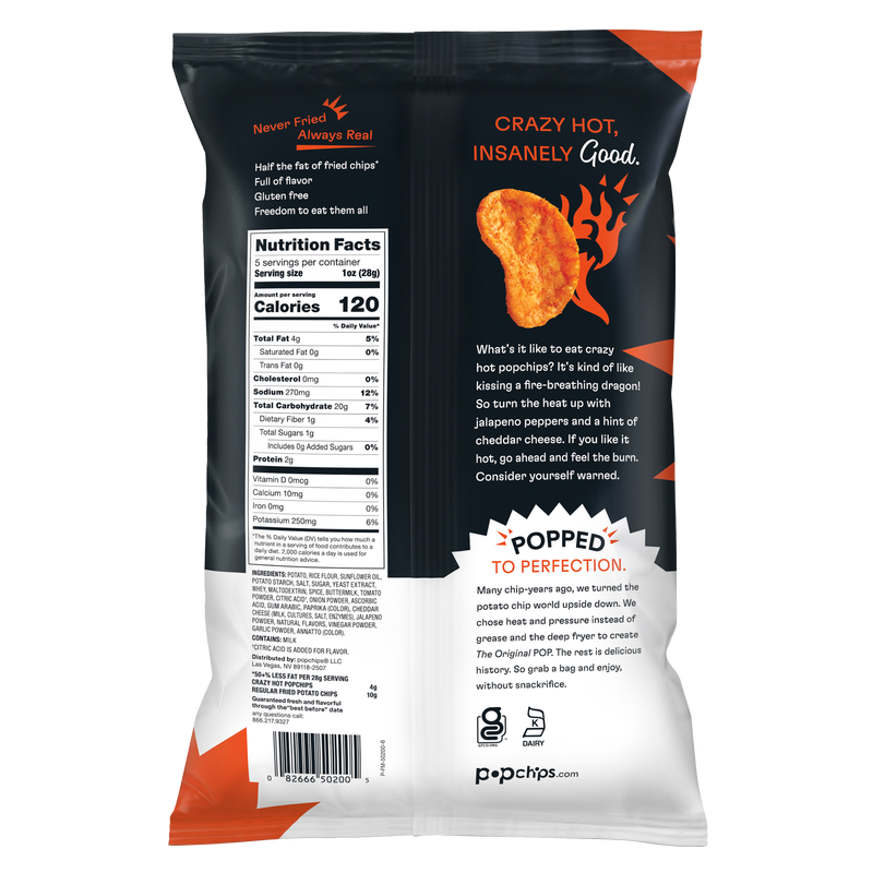 Popchips Crazy Hot Potato Chips 5oz