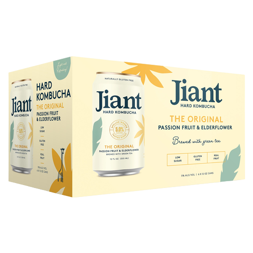 Jiant Hard Kombucha The Original Passion Fruit & Elderflower 6pk 12oz Can 5.0% ABV