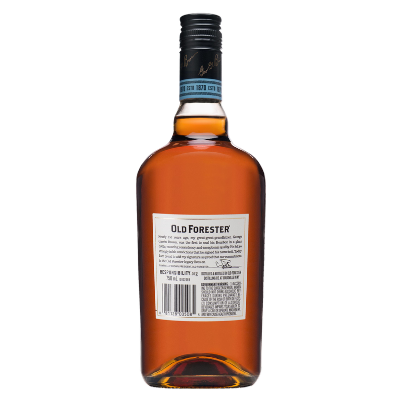 Old Forester 86 Proof Kentucky Straight Bourbon Whisky, 750 mL Bottle, 86 Proof