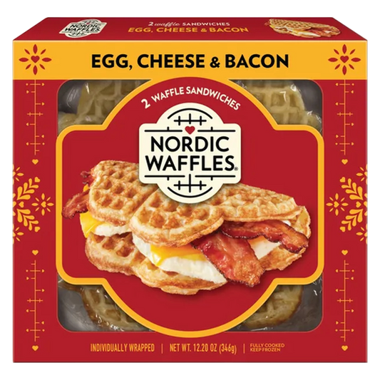 Nordic Waffles Bacon, Egg & Cheese Waffle Sandwich 2ct