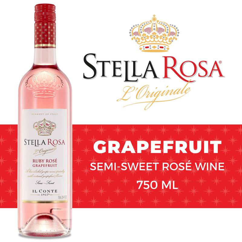 Stella Rosa Ruby Rose Grapefruit Semi-Sweet Rose Wine 750 ml