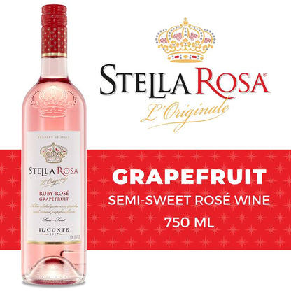 Stella Rosa Ruby Rose Grapefruit Semi-Sweet Rose Wine 750 ml