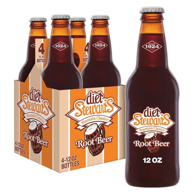 Stewart's Diet Root Beer 4pk 12oz Btl