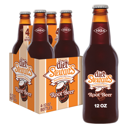 Stewart's Diet Root Beer 4pk 12oz Btl