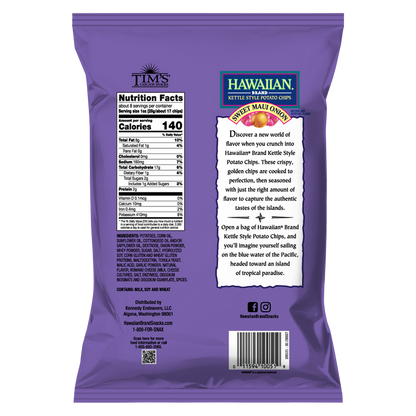 Hawaiian Sweet Maui Onion Kettle Style Potato Chips 7.5oz