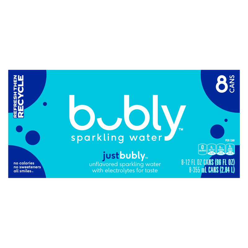Bubly Unflavored 8pk 12oz Can