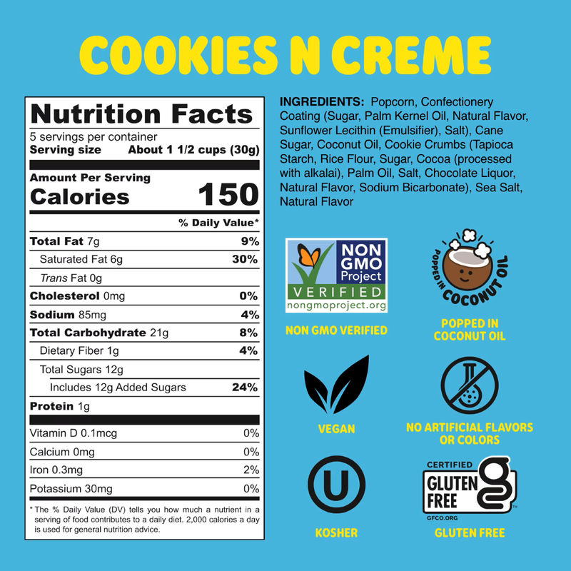 Good Eat'n Cookies N'Crème Popcorn, 5oz