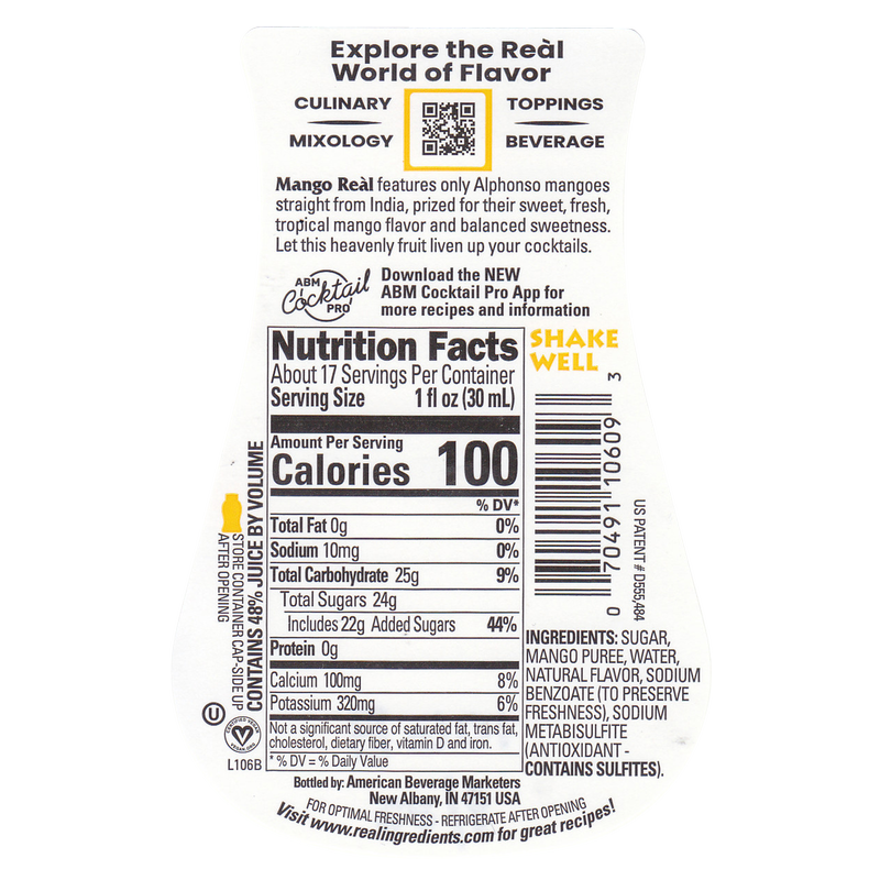 Simply Squeeze Mango Re'al Puree Infused Syrup 16.9oz Btl