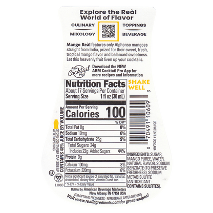 Simply Squeeze Mango Re'al Puree Infused Syrup 16.9oz Btl