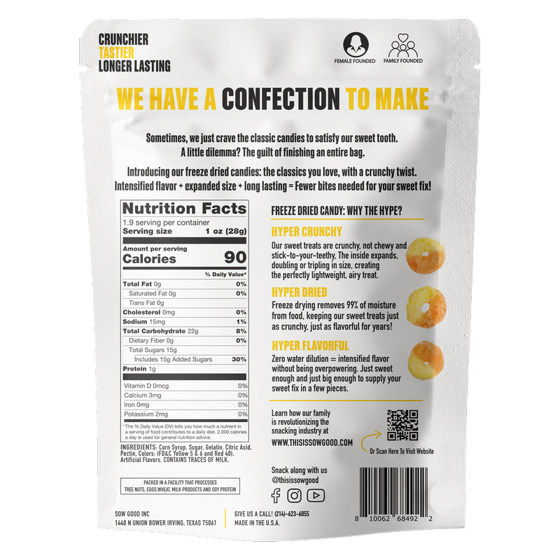 SOW Good Freeze Dried Peach Perfect 1.9oz