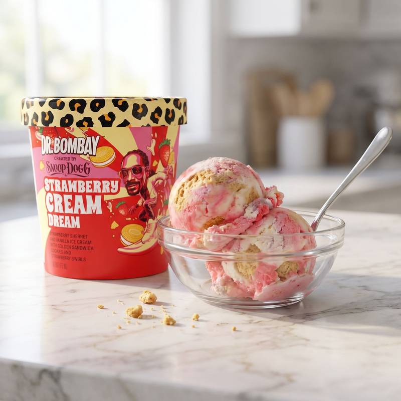 Dr. Bombay Strawberry Cream Dream Ice Cream Pint, 16 fl oz