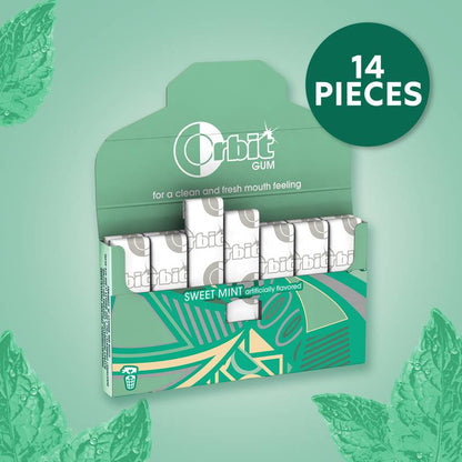 ORBIT Gum Sweet Mint Sugar Free Chewing Gum, Single Pack, 14 Piece