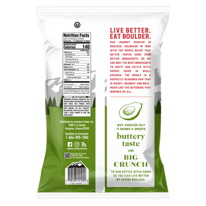 Boulder Canyon Avocado Oil Malt Vinegar and Sea Salt Kettle Potato Chips 5.25oz