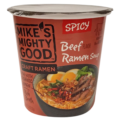 Mike's Mighty Good Spicy Beef Craft Ramen Soup Cup 1.8oz