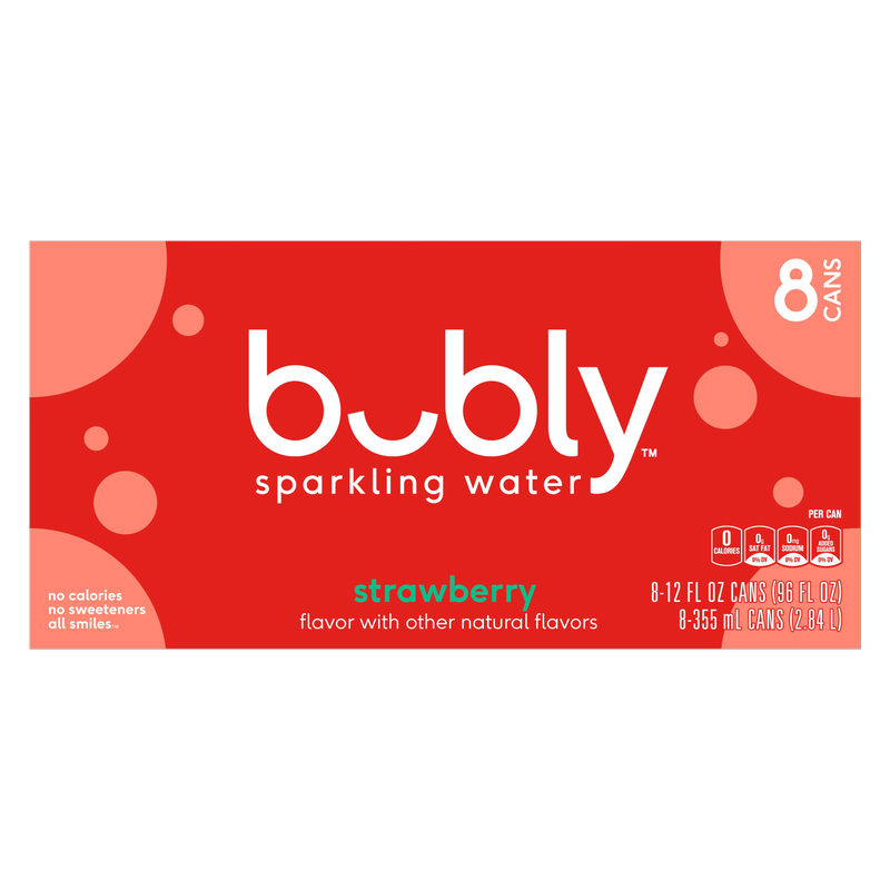 Bubly Strawberry 8pk 12oz Can