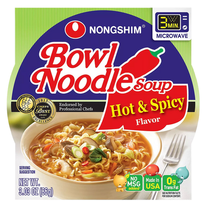 Nongshim Hot & Spicy Bowl Noodle Soup 3.03oz