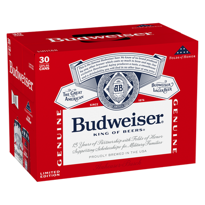 Budweiser 30pk 12oz Can 5.0% ABV