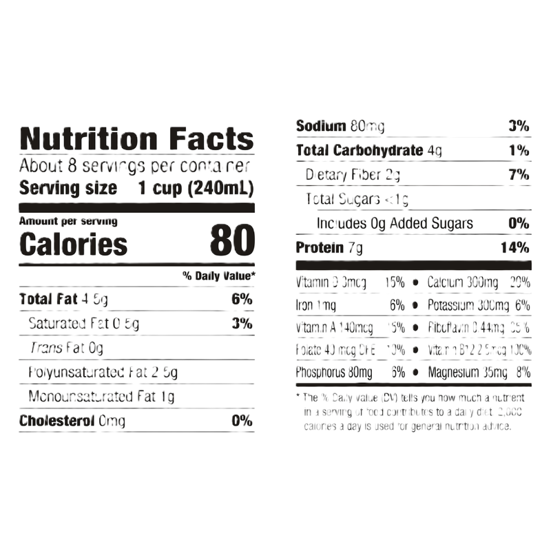 Silk Organic Unsweet Soy Milk 1/2 Gallon
