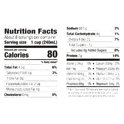 Silk Organic Unsweet Soy Milk 1/2 Gallon