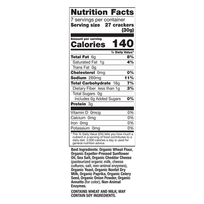 Annie's Homegrown Organic Cheddar Crackers 7.5oz