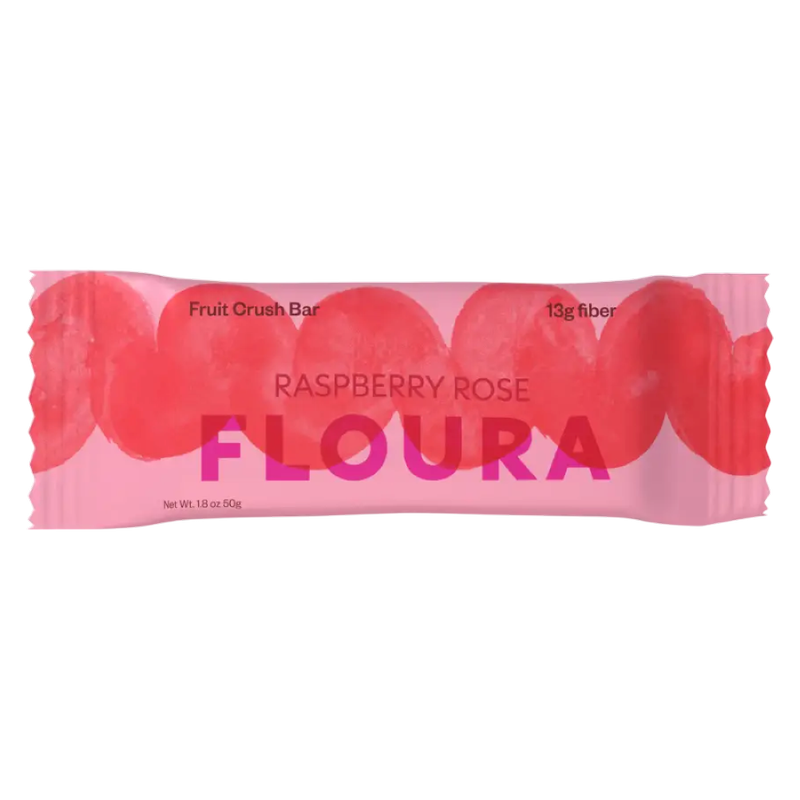 Floura Raspberry Rose Fiber Bar, 1.8oz