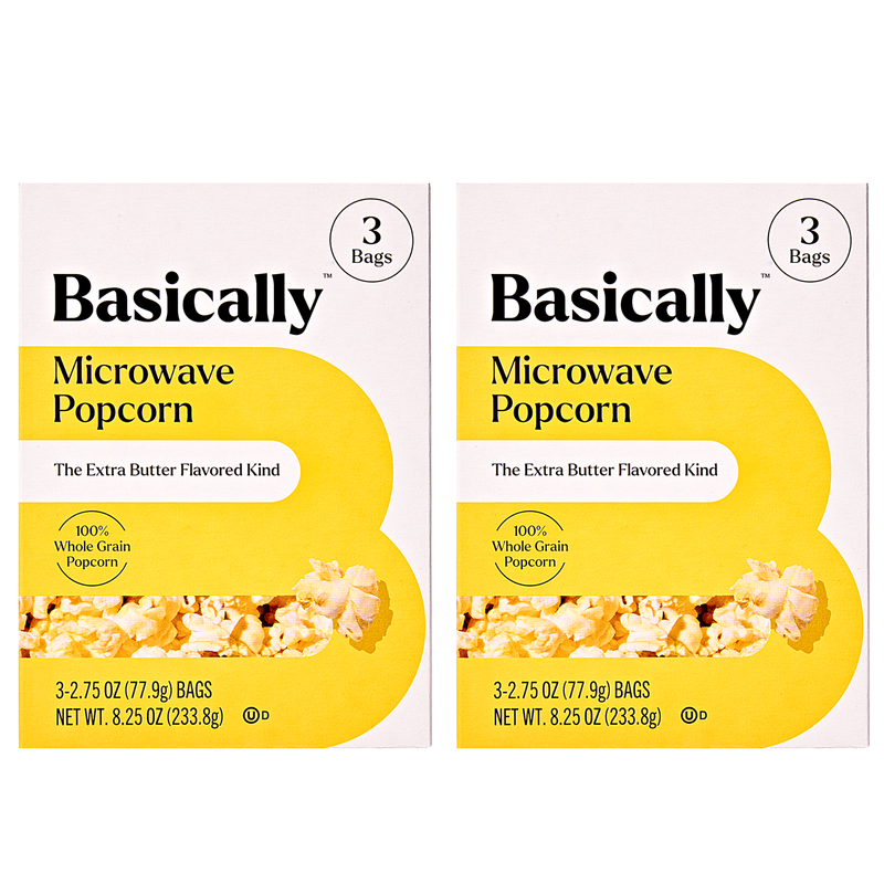 2ct Basically 3ct Microwave Extra Butter Popcorn