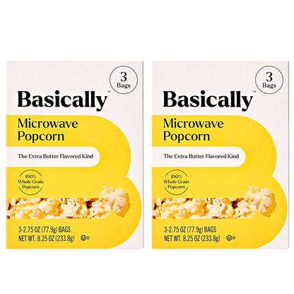 2ct Basically 3ct Microwave Extra Butter Popcorn