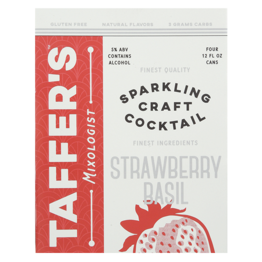 Taffer's Strawberry Basil Sparkling Craft Cocktail 4pk 12oz Can 5.0% ABV
