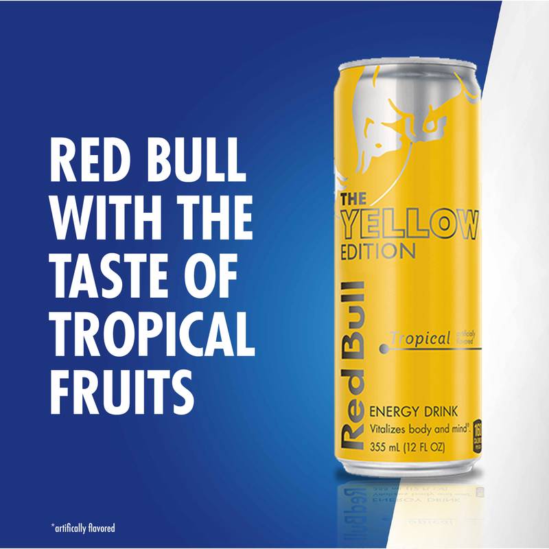 Red Bull Energy Drink The Yellow Edition Tropical 12oz Can