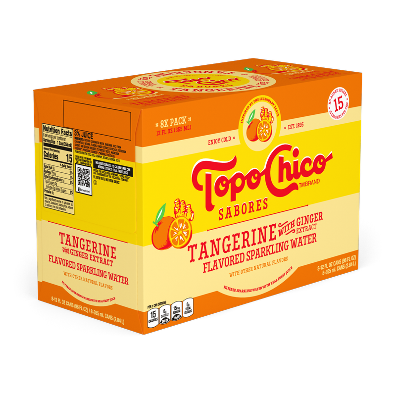 Topo Chico Sabores Tangerine with Ginger Extract Flavored Sparkling Water 8pk 12oz Can