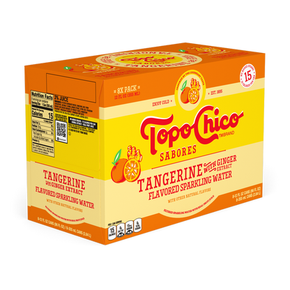 Topo Chico Sabores Tangerine with Ginger Extract Flavored Sparkling Water 8pk 12oz Can