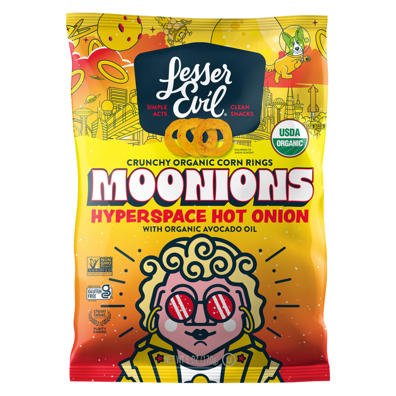 LesserEvil Moonions, Hyperspace Hot Onion, 6oz